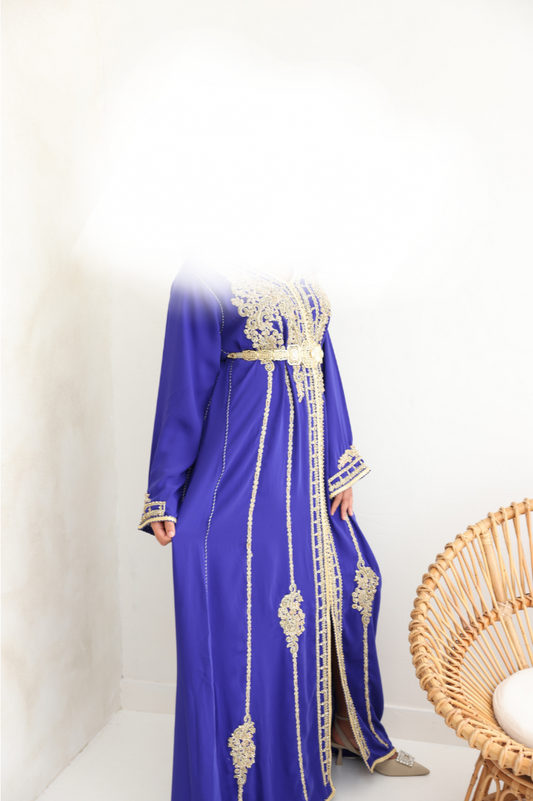 Blue & gold kaftan